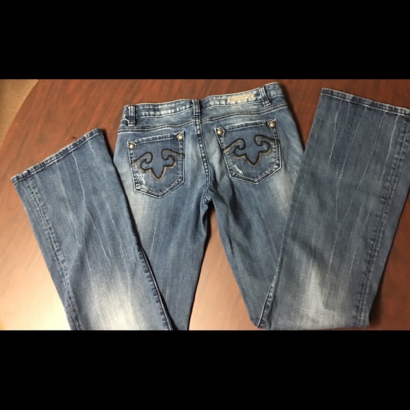 Express Rerock Jeans SZ 6 Boot cut distressed - Picture 6 of 8